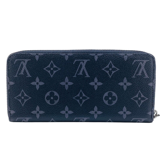 LOUIS VUITTON Long Wallet Purse M62295 leather black Zip Around Monogram Eclipse Zippy Wallet Horizontal mens(Unisex) Used Authentic