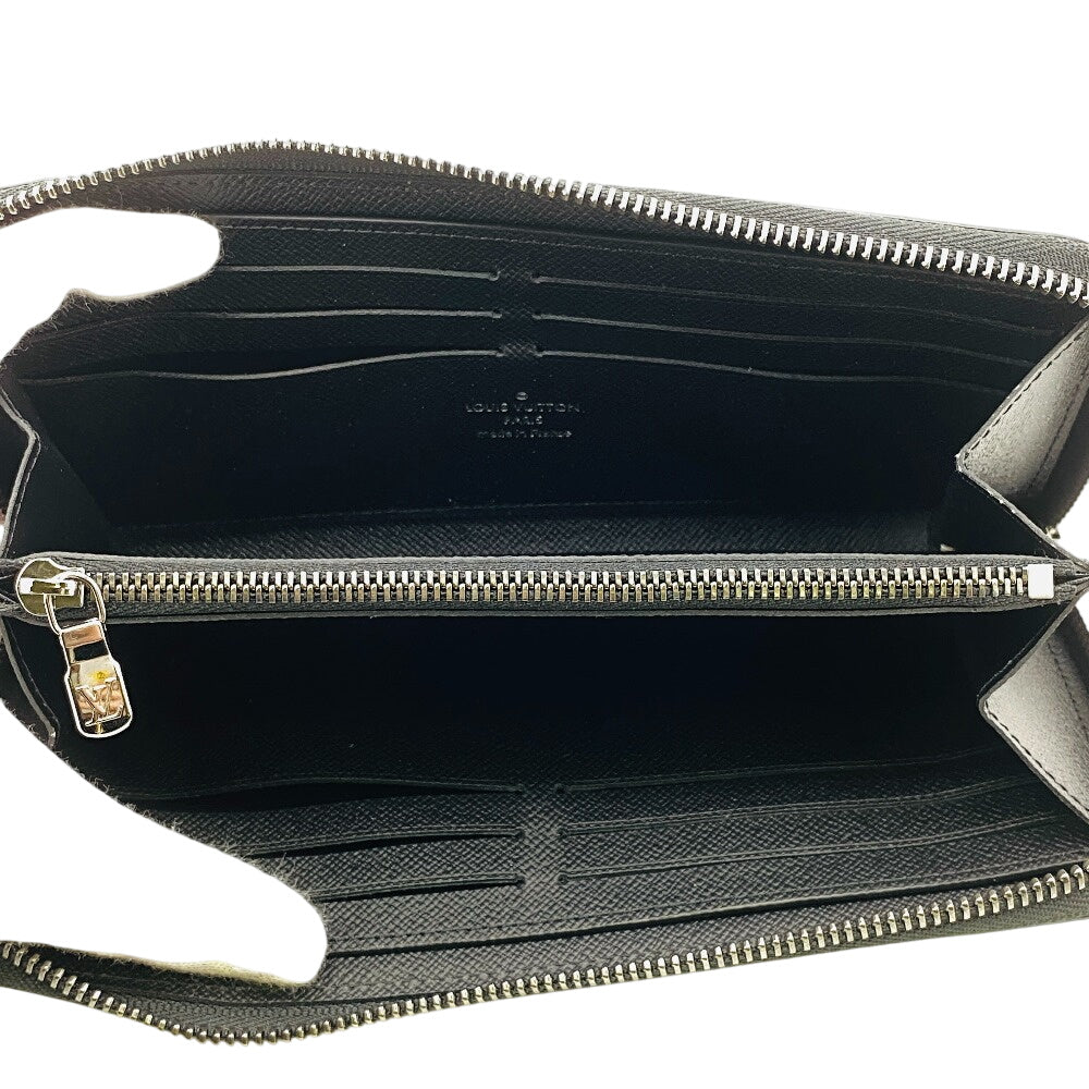 LOUIS VUITTON Long Wallet Purse M62295 leather black Zip Around Monogram Eclipse Zippy Wallet Horizontal mens(Unisex) Used Authentic