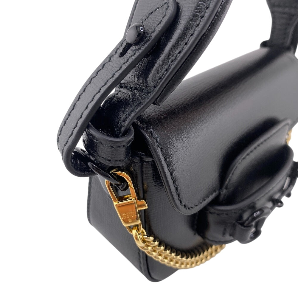 GUCCI Travel pouch 726863 leather black Mini Horsebit