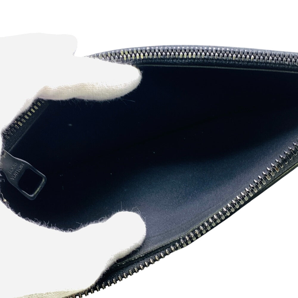 LOUIS VUITTON Long Wallet Purse M69047 leather black Zip Around Monogram Ann Platt Zippy Wallet Vertical mens Used Authentic