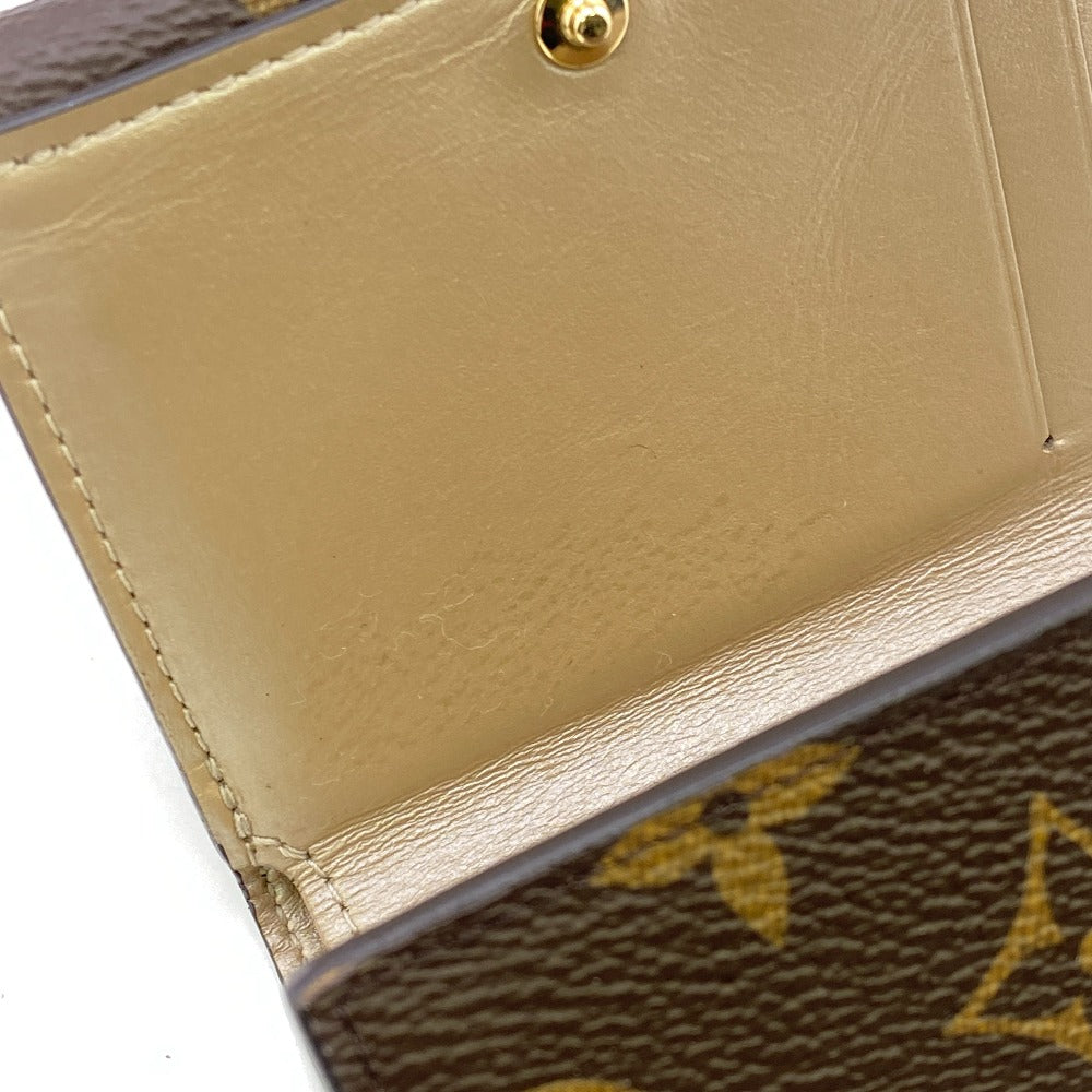 LOUIS VUITTON Tri-fold wallet M81667 leather Brown Portefeuille Monogram Celest Women Used Authentic