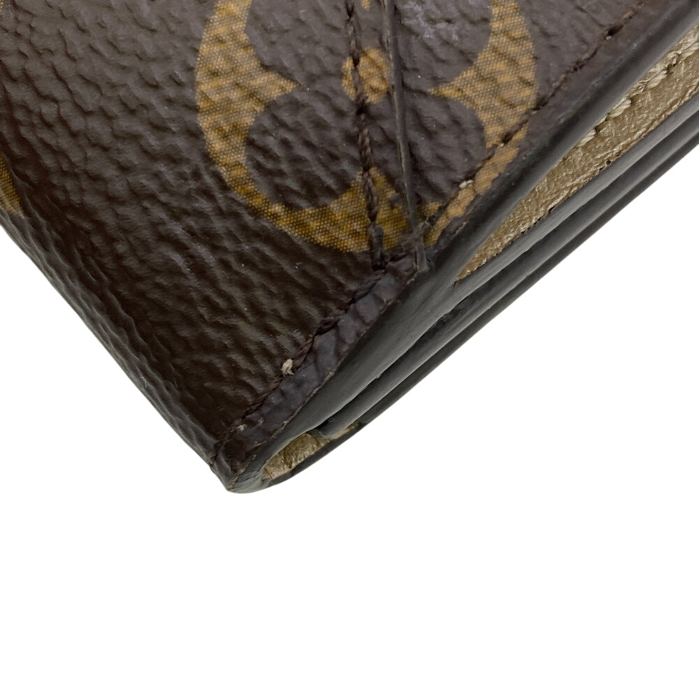 LOUIS VUITTON Tri-fold wallet M81667 leather Brown Portefeuille Monogram Celest Women Used Authentic
