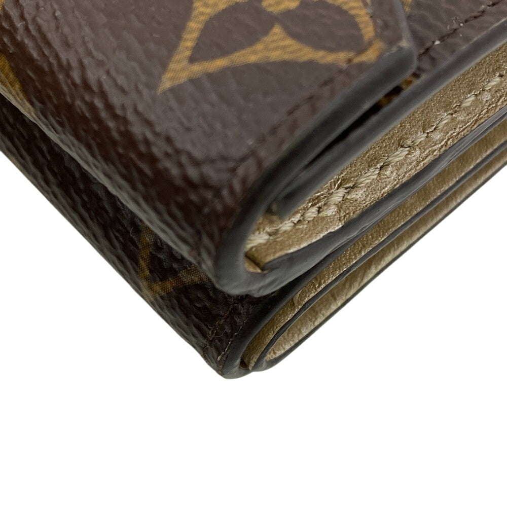 LOUIS VUITTON Tri-fold wallet M81667 leather Brown Portefeuille Monogram Celest Women Used Authentic