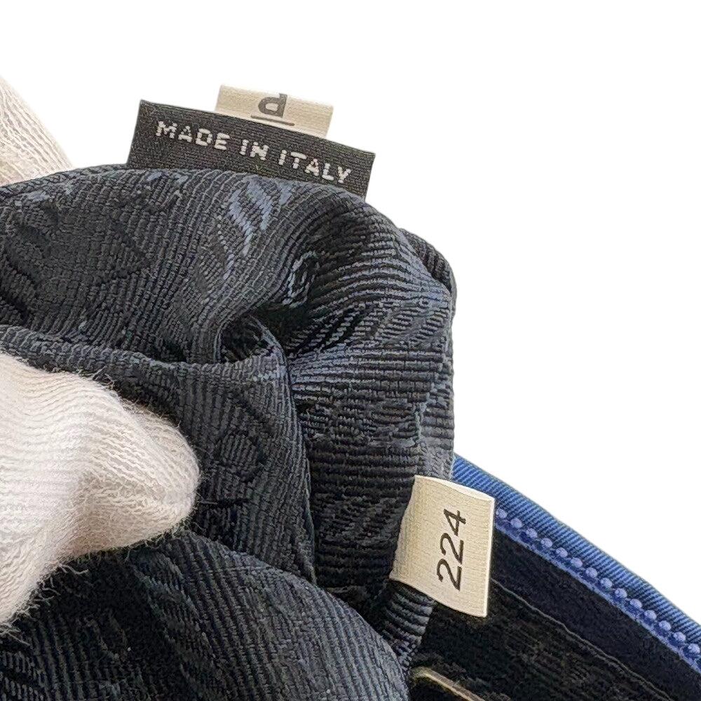 PRADA Pouch Nylon Navy Triangle Women Used Authentic