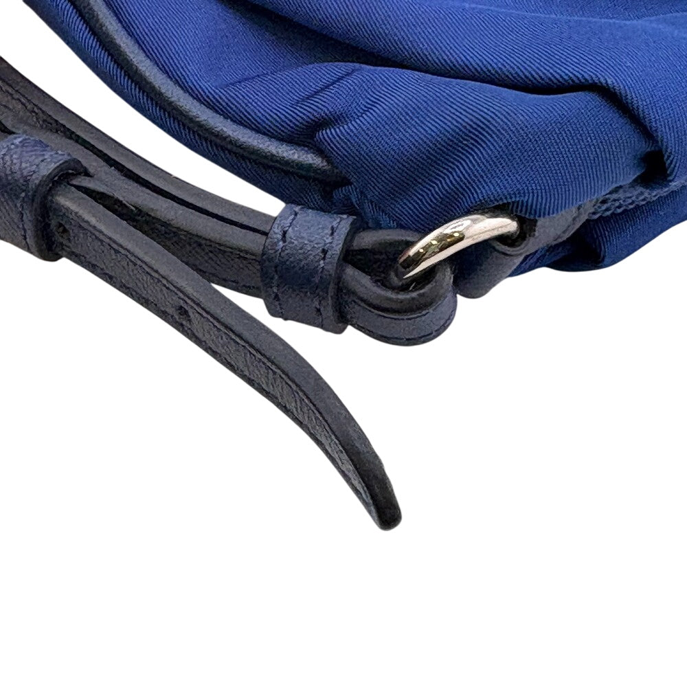 PRADA Pouch Nylon Navy Triangle Women Used Authentic
