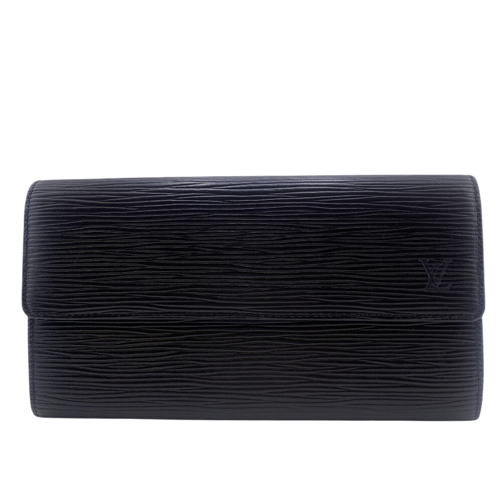 LOUIS VUITTON Long Wallet Purse Epi black Epi Portefeuille Sarah