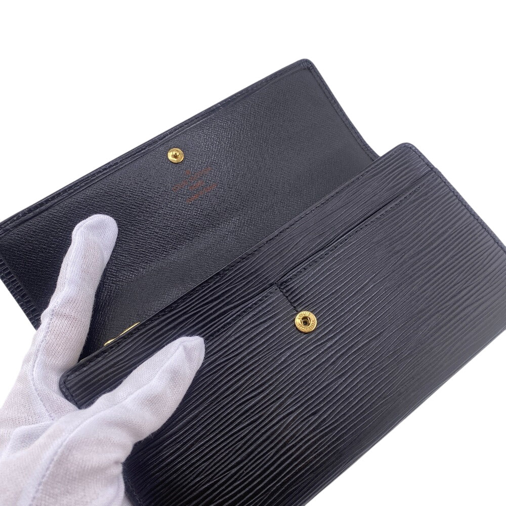 LOUIS VUITTON Long Wallet Purse Epi black Epi Portefeuille Sarah