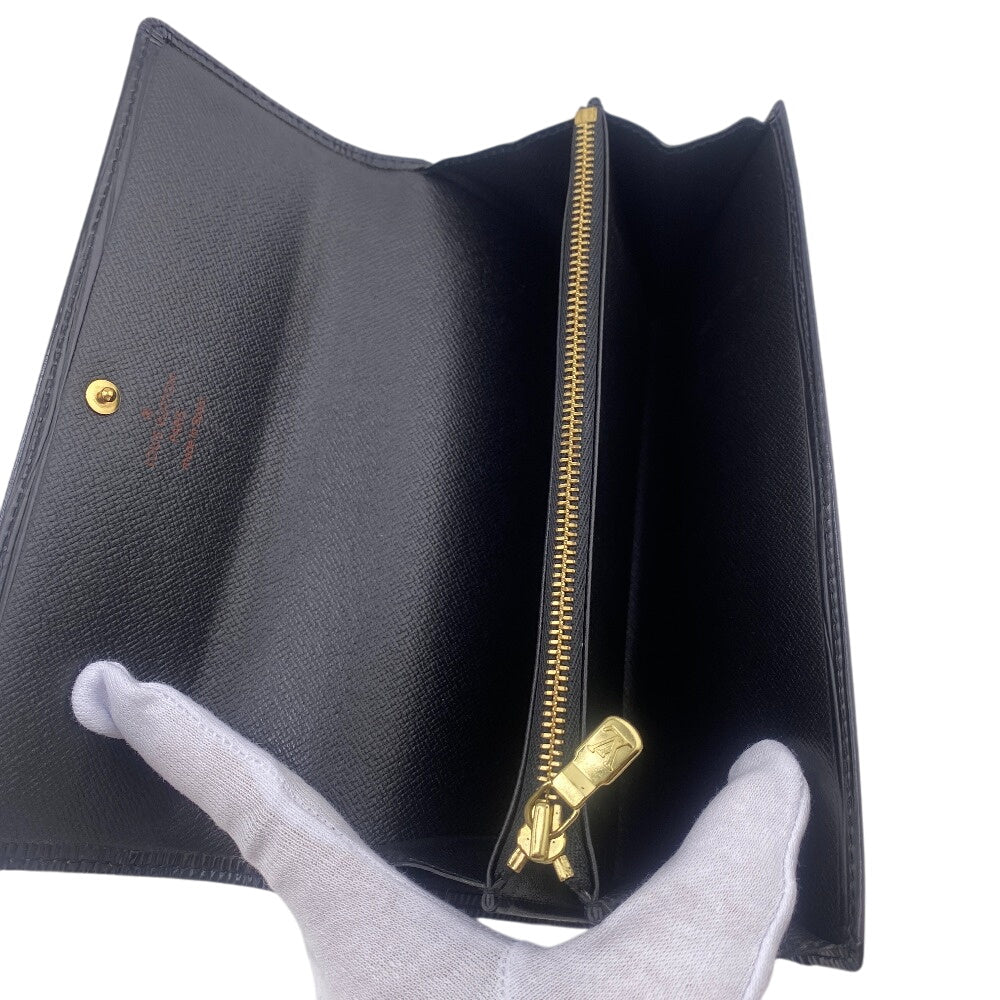 LOUIS VUITTON Long Wallet Purse Epi black Epi Portefeuille Sarah