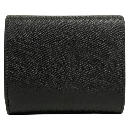 CELINE Tri-fold wallet leather black Trifold Small trifold Women Used Authentic