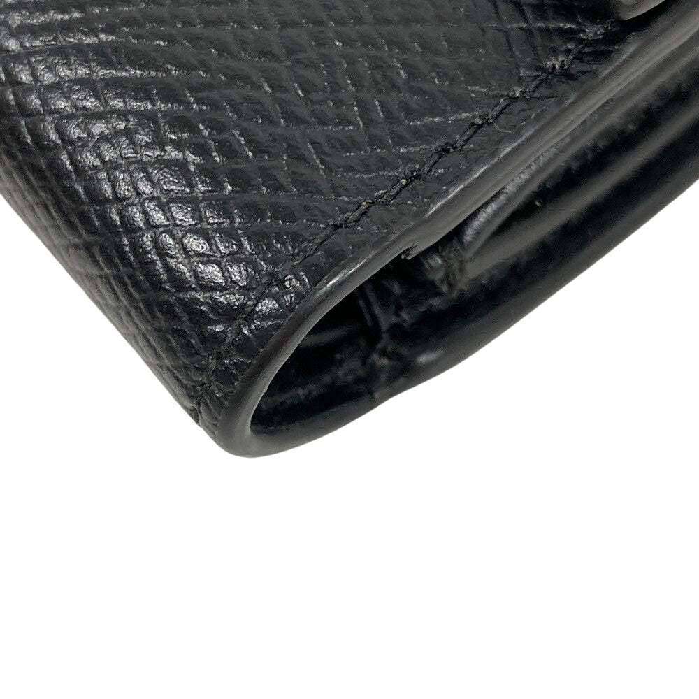 CELINE Tri-fold wallet leather black Trifold Small trifold Women Used Authentic