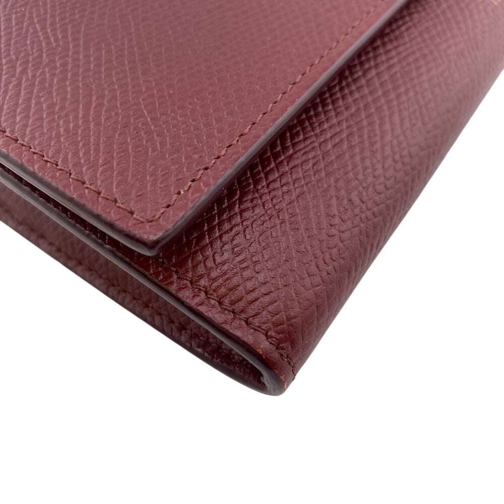 CELINE Long Wallet Purse 10B563 leather Bordeaux BEL LARGE FLAP WALLET Women Used Authentic