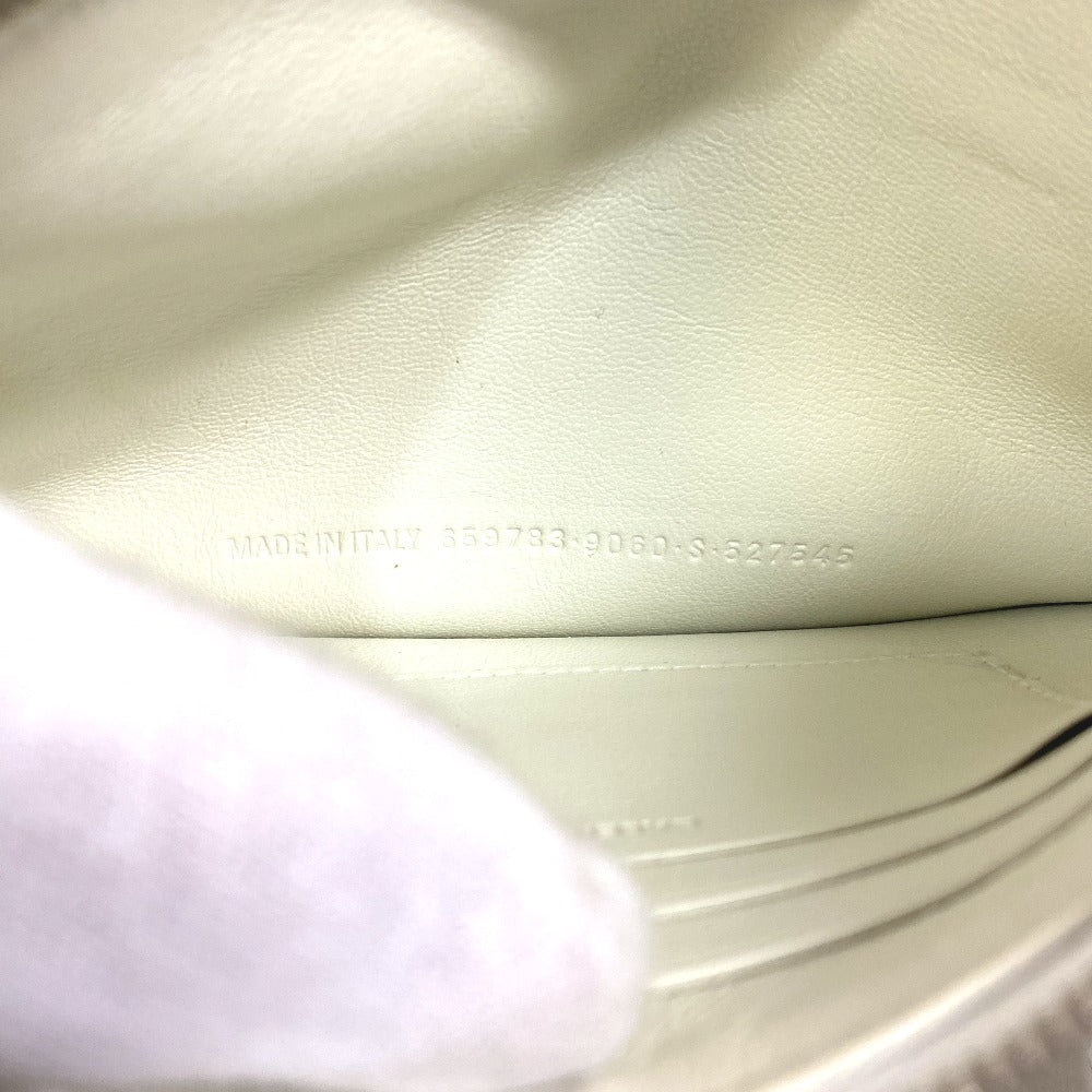 BALENCIAGA Pouch 659783 leather white 1IZIM Travel pouch logo cash pouch Card Case Women(Unisex) Used Authentic