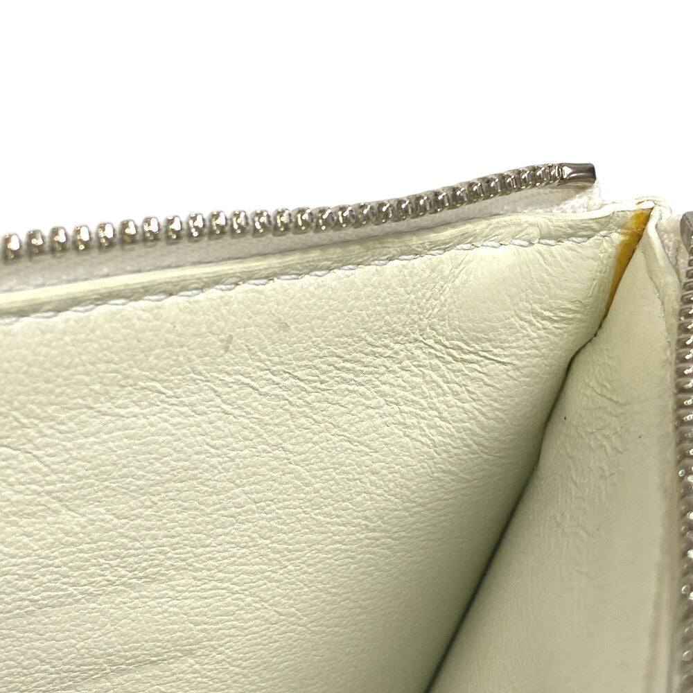 BALENCIAGA Pouch 659783 leather white 1IZIM Travel pouch logo cash pouch Card Case Women(Unisex) Used Authentic