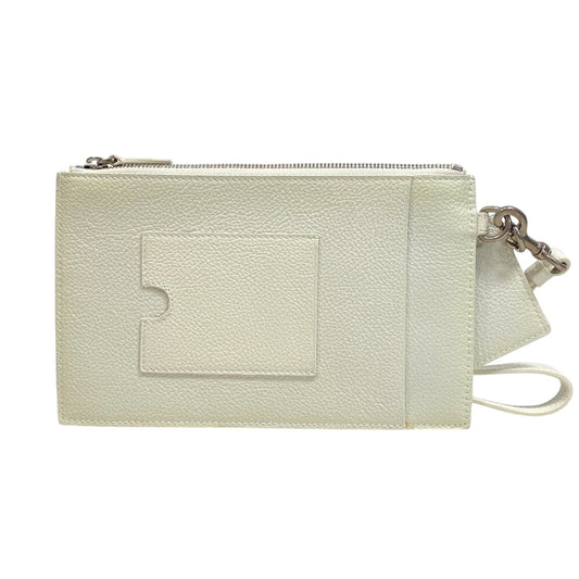 BALENCIAGA Pouch 659783 leather white 1IZIM Travel pouch logo cash pouch Card Case Women(Unisex) Used Authentic