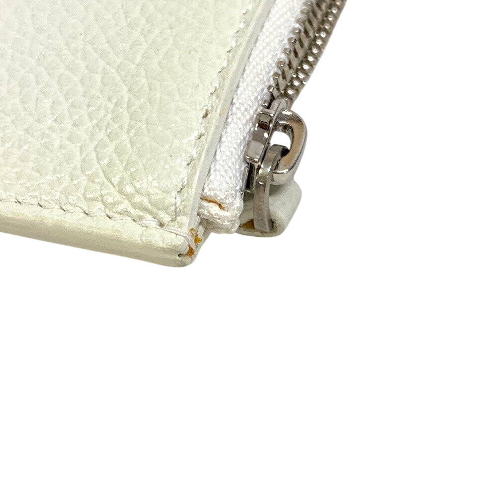 BALENCIAGA Pouch 659783 leather white 1IZIM Travel pouch logo cash pouch Card Case Women(Unisex) Used Authentic