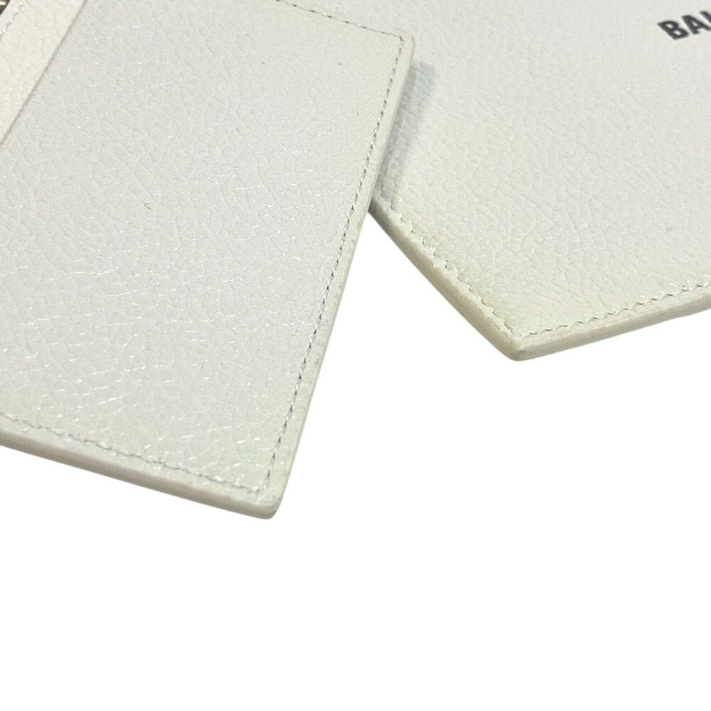 BALENCIAGA Pouch 659783 leather white 1IZIM Travel pouch logo cash pouch Card Case Women(Unisex) Used Authentic