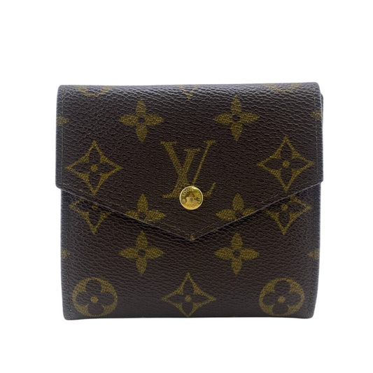 LOUIS VUITTON Tri-fold wallet M61660 Monogram canvas, leather Brown vintage Monogram Portonebier Women(Unisex) Used Authentic