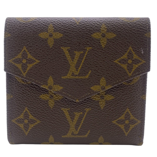 LOUIS VUITTON Tri-fold wallet M61660 Monogram canvas, leather Brown vintage Monogram Portonebier Women(Unisex) Used Authentic