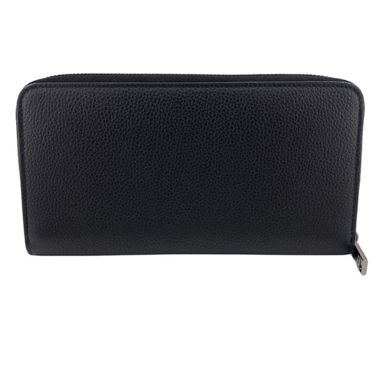 Dior Long Wallet Purse leather black CD logo