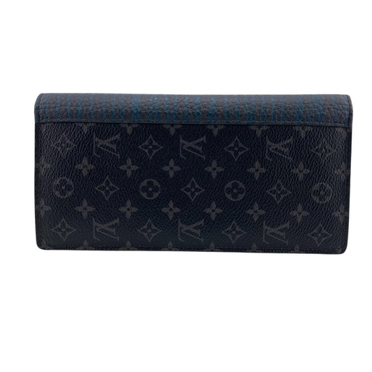 LOUIS VUITTON Long Wallet Purse M69700 leather black Patchwork Monogram Portefeuille Brazza mens Used Authentic
