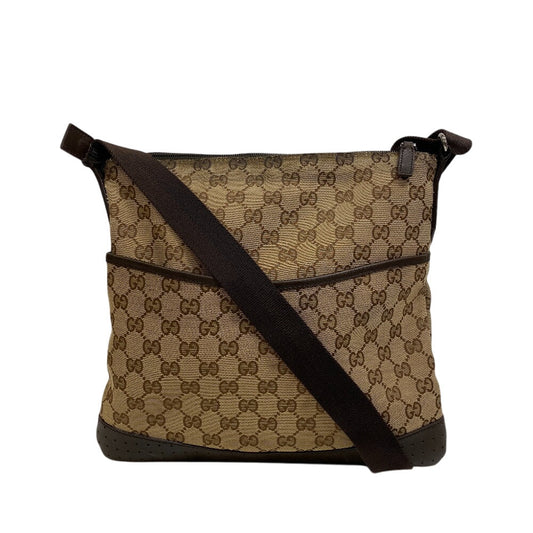 GUCCI Shoulder Bag 145857 GG canvas, leather beige GG canvas Women(Unisex) Used Authentic