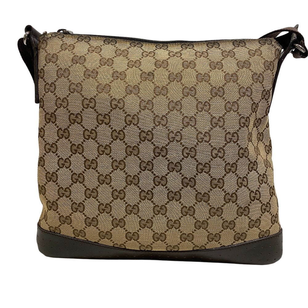 GUCCI Shoulder Bag 145857 GG canvas, leather beige GG canvas Women(Unisex) Used Authentic