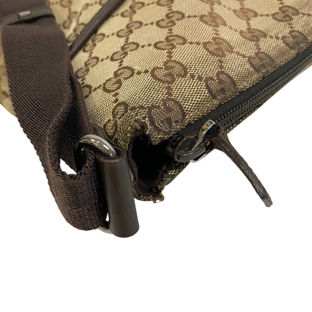GUCCI Shoulder Bag 145857 GG canvas, leather beige GG canvas Women(Unisex) Used Authentic