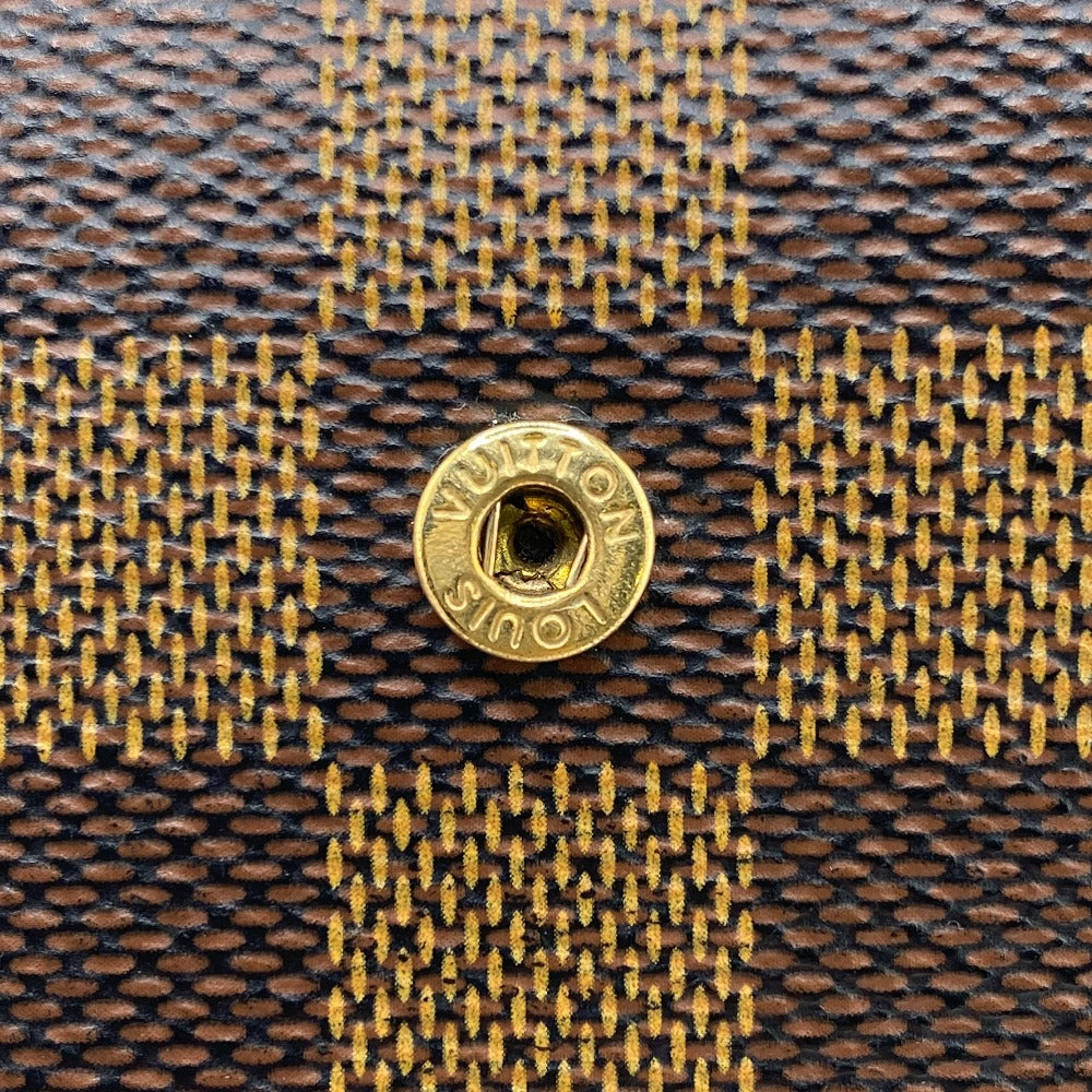 LOUIS VUITTON Bifold Wallet N61664 Damier Brown Damier Porto Monnaie Bien-Vienois Ebene Women Used Authentic