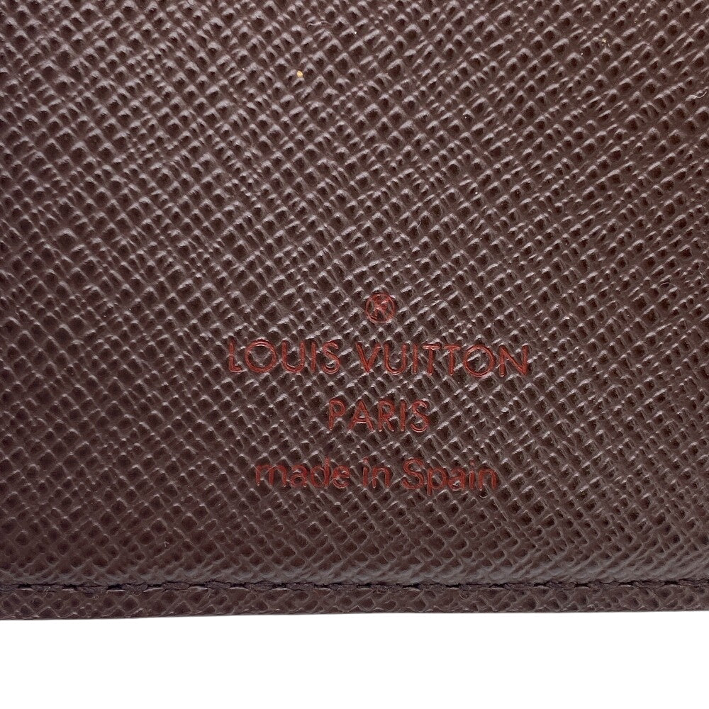 LOUIS VUITTON Bifold Wallet N61664 Damier Brown Damier Porto Monnaie Bien-Vienois Ebene Women Used Authentic