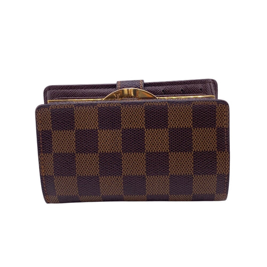 LOUIS VUITTON Bifold Wallet N61664 Damier Brown Damier Porto Monnaie Bien-Vienois Ebene Women Used Authentic