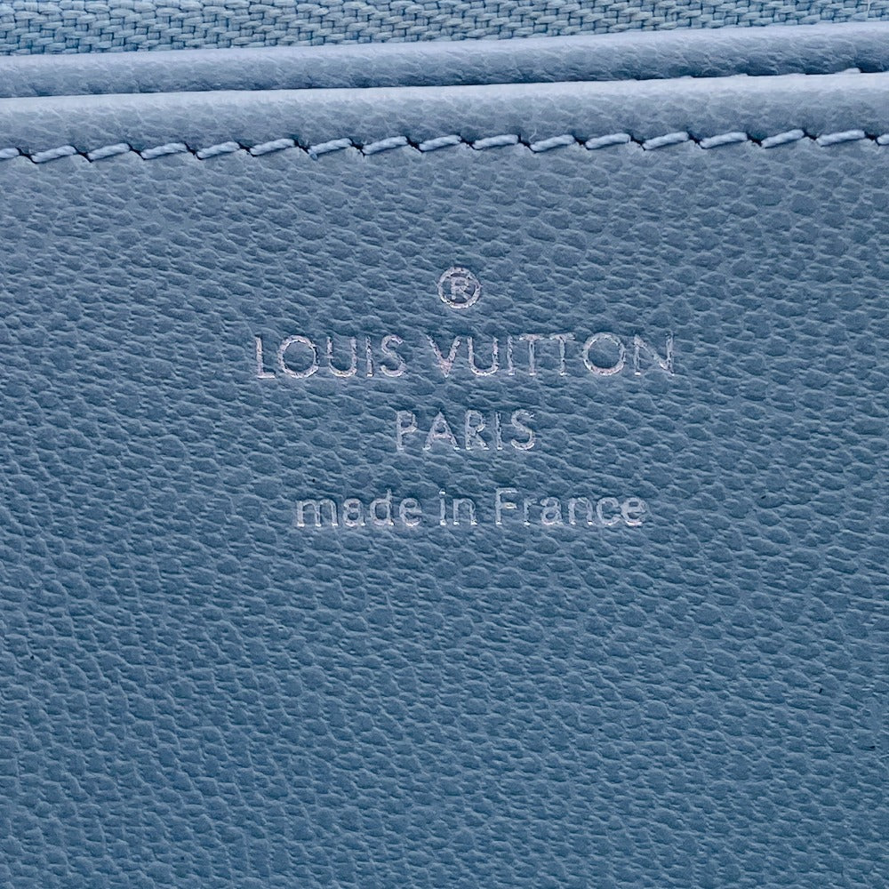 LOUIS VUITTON Long Wallet Purse M83682 leather blue Zip Around Monogram embossed Coussin Zippy wallet Women Used Authentic