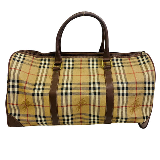 Burberrys Boston Duffel bag PVC, Leather beige Hand Bag Travel Bag check unisex(Unisex) Used Authentic