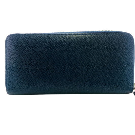 LOUIS VUITTON Long Wallet Purse M30510 leather Navy Zip Around Zippy wallet Taiga Blue Marine Vertical mens(Unisex) Used Authentic