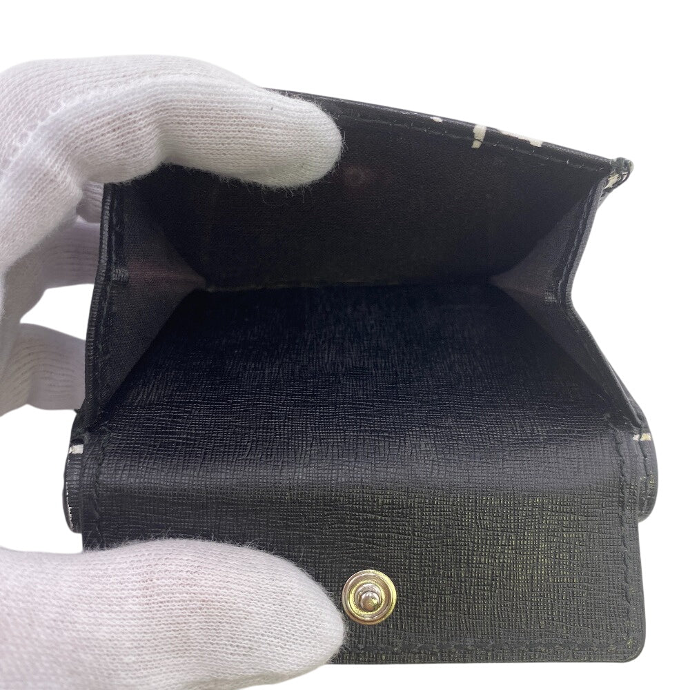 BALENCIAGA Tri-fold wallet leather black Compact wallet(Unisex) Used Authentic
