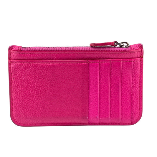 BALENCIAGA Coin case Grain Calfskin Leather pink Grain calfskin Cash Large Long Coin and Card Holder Women Used Authentic