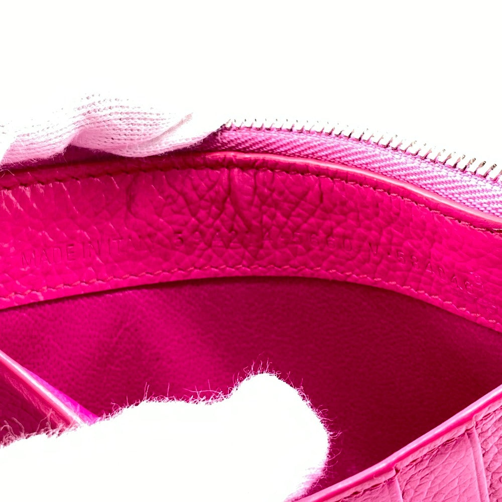 BALENCIAGA Coin case Grain Calfskin Leather pink Grain calfskin Cash Large Long Coin and Card Holder Women Used Authentic