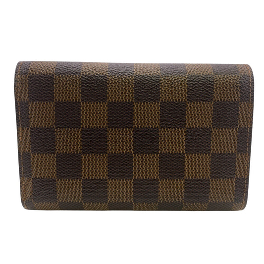 LOUIS VUITTON Bifold Wallet N61202 Damier Brown Pass case Damier Porte Tresor Etui Papier mens Used Authentic