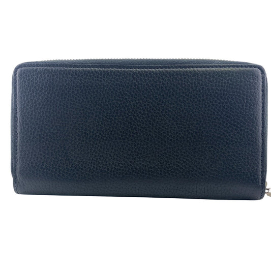 GUCCI Long Wallet Purse 771154 leather black GUCCI logo zip around wallet mens Used Authentic