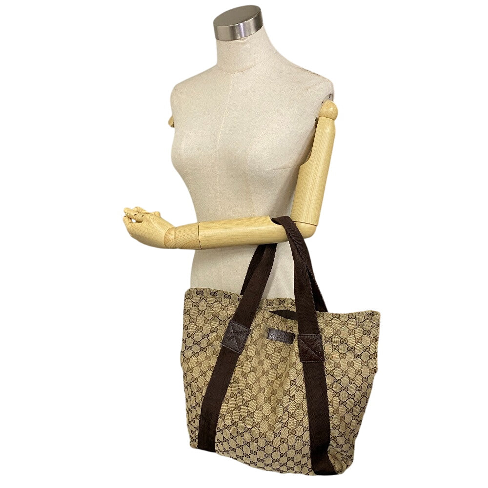 GUCCI Tote Bag 189669 GG canvas, leather beige Shoulder Bag handbag GG canvas Women(Unisex) Used Authentic