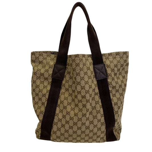 GUCCI Tote Bag 189669 GG canvas, leather beige Shoulder Bag handbag GG canvas Women(Unisex) Used Authentic