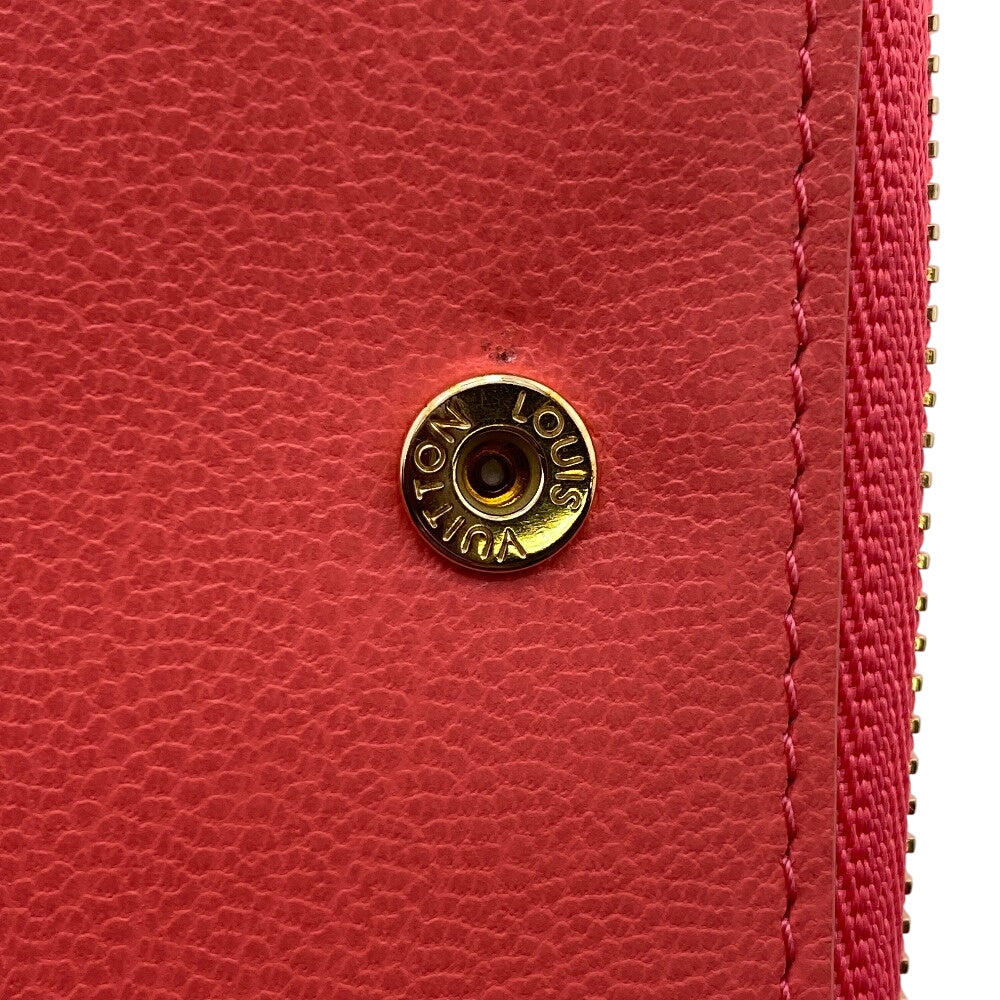 LOUIS VUITTON Bifold Wallet M83105 leather pink Japan-exclusive color compact wallet Monogram emboss Portefeuille Lou Women Used Authentic