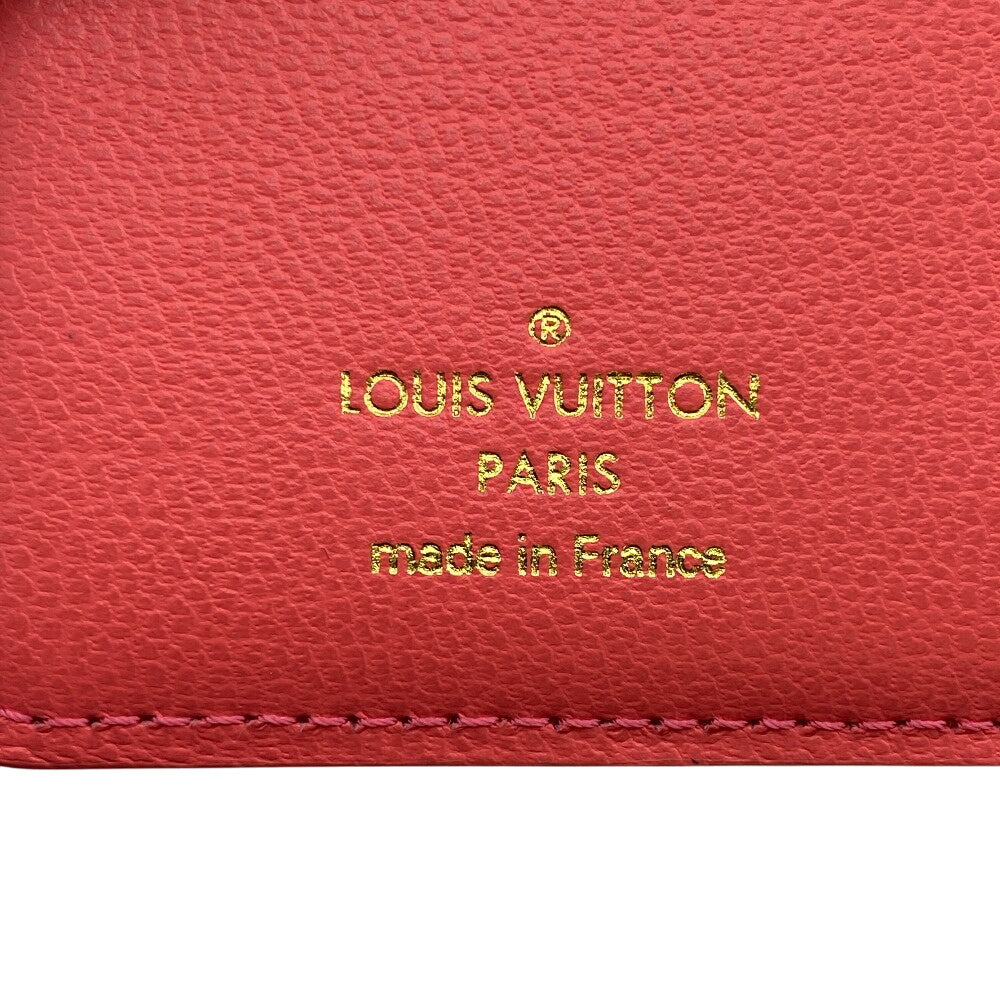 LOUIS VUITTON Bifold Wallet M83105 leather pink Japan-exclusive color compact wallet Monogram emboss Portefeuille Lou Women Used Authentic