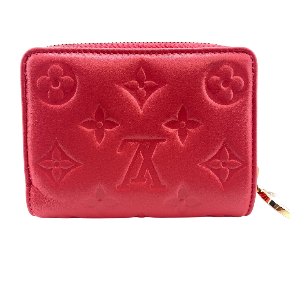 LOUIS VUITTON Bifold Wallet M83105 leather pink Japan-exclusive color compact wallet Monogram emboss Portefeuille Lou Women Used Authentic