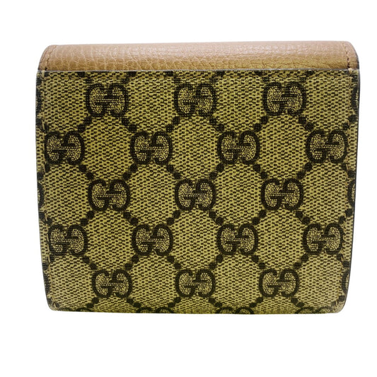 GUCCI Tri-fold wallet 598587 leather beige GG Marmont Double G