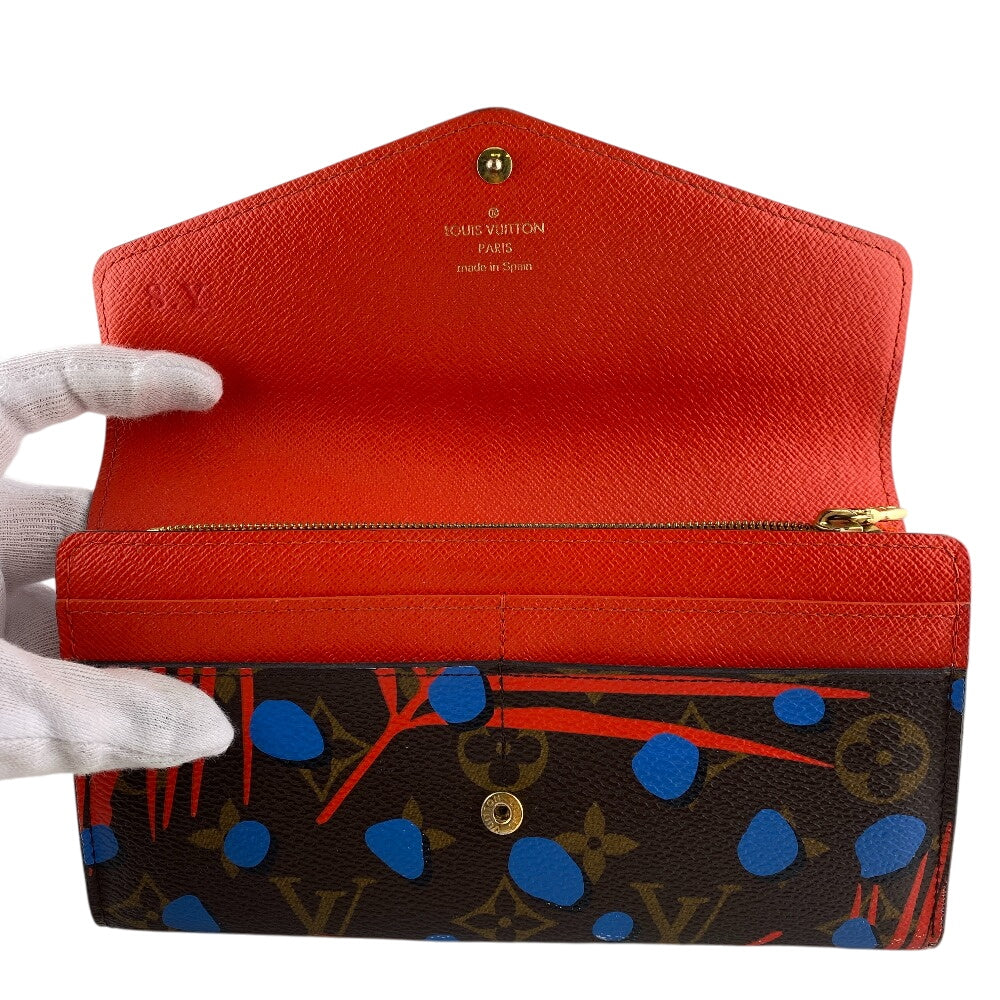 LOUIS VUITTON Long Wallet Purse M41381 Monogram Brown Monogram jungle dot Portefeuille Sarah