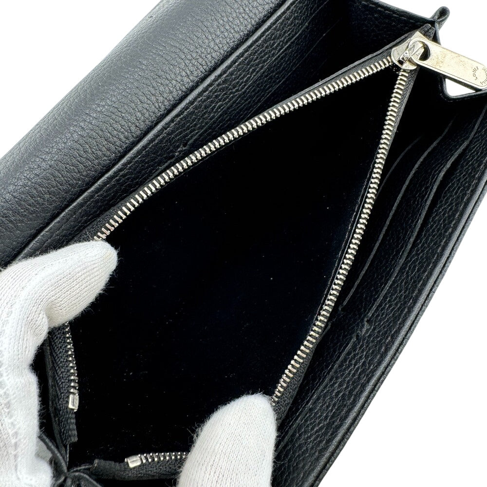 LOUIS VUITTON Long Wallet Purse Mahina, Leather black Monogram Mahina Portefeuille Iris(Unisex) Used Authentic