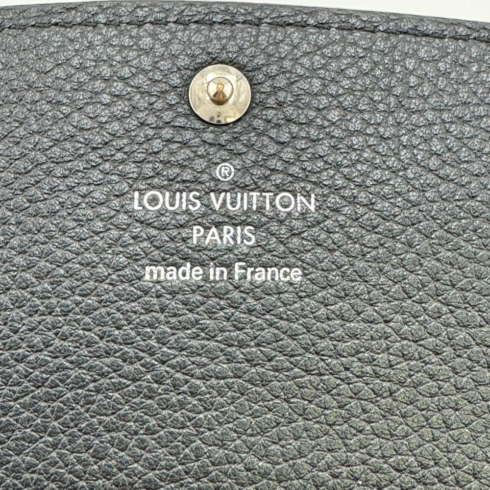 LOUIS VUITTON Long Wallet Purse Mahina, Leather black Monogram Mahina Portefeuille Iris(Unisex) Used Authentic