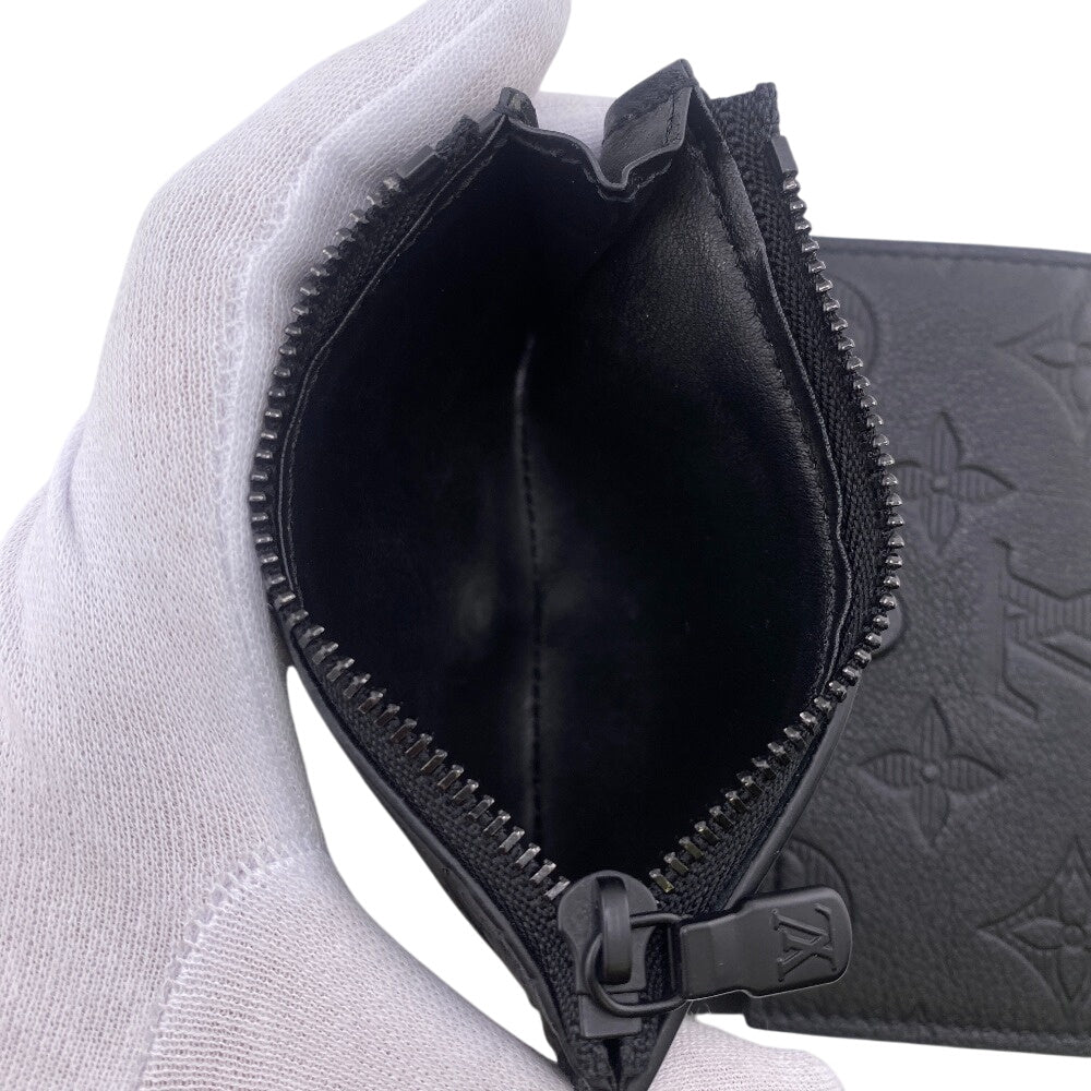 LOUIS VUITTON Tri-fold wallet M12635 leather black Monogram shadow Victor Wallet mens Used Authentic