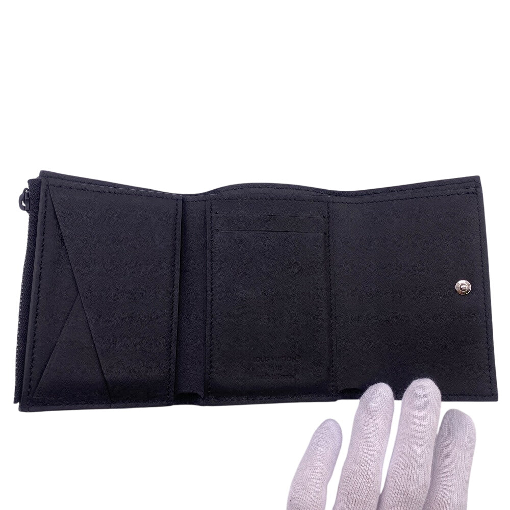 LOUIS VUITTON Tri-fold wallet M12635 leather black Monogram shadow Victor Wallet mens Used Authentic