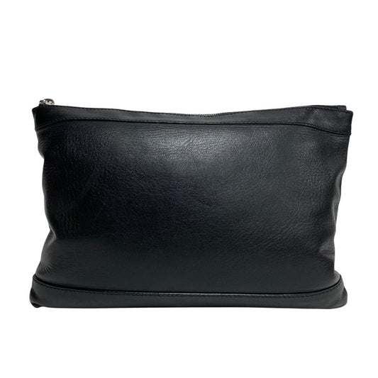 BALENCIAGA Clutch bag 373834 leather black business bag mens(Unisex) Used Authentic